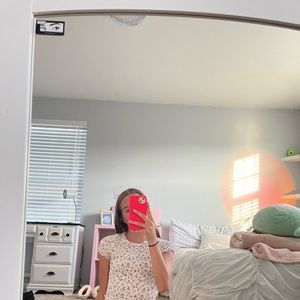 HOLLISTER Ruched Crop Top Floral Breathable